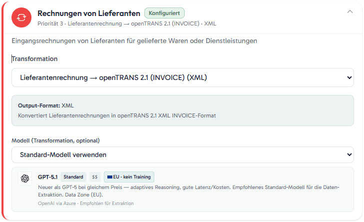 Transformationen – nach Ihrem Zielformat
