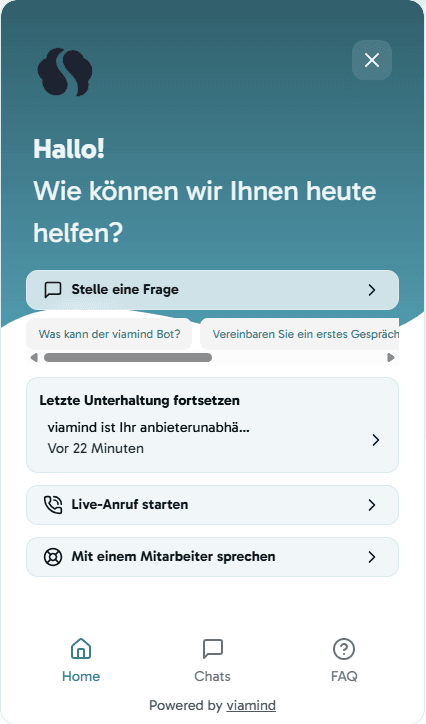 viamind Bot – digitaler Assistent für Chat und Telefon