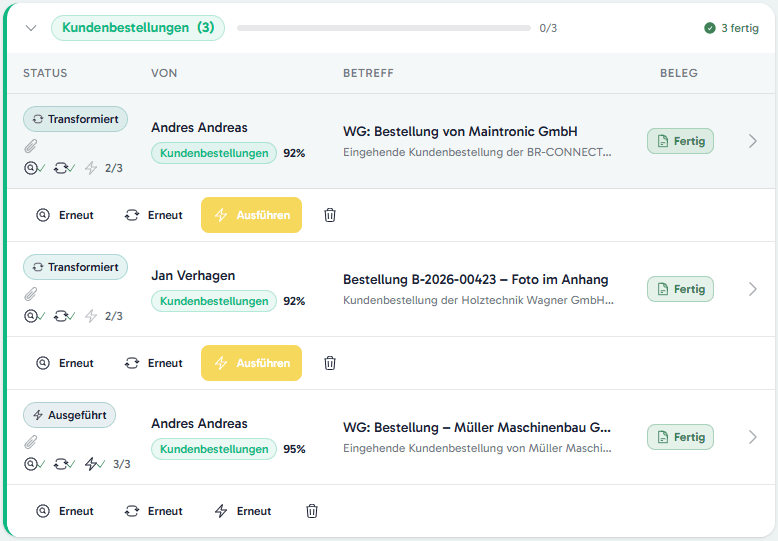 Jede Mail automatisch kategorisiert
