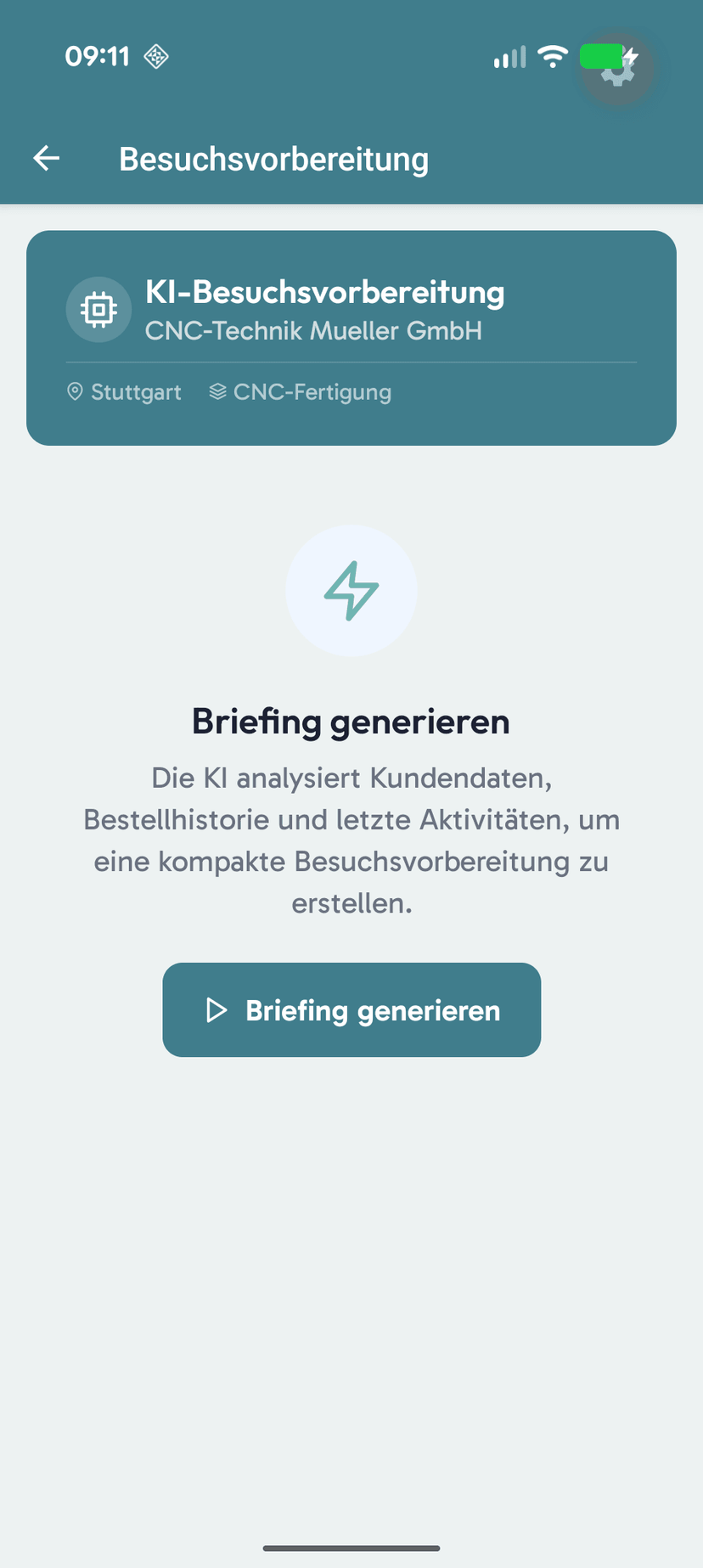 viamind App – KI-Besuchsvorbereitung per Knopfdruck starten